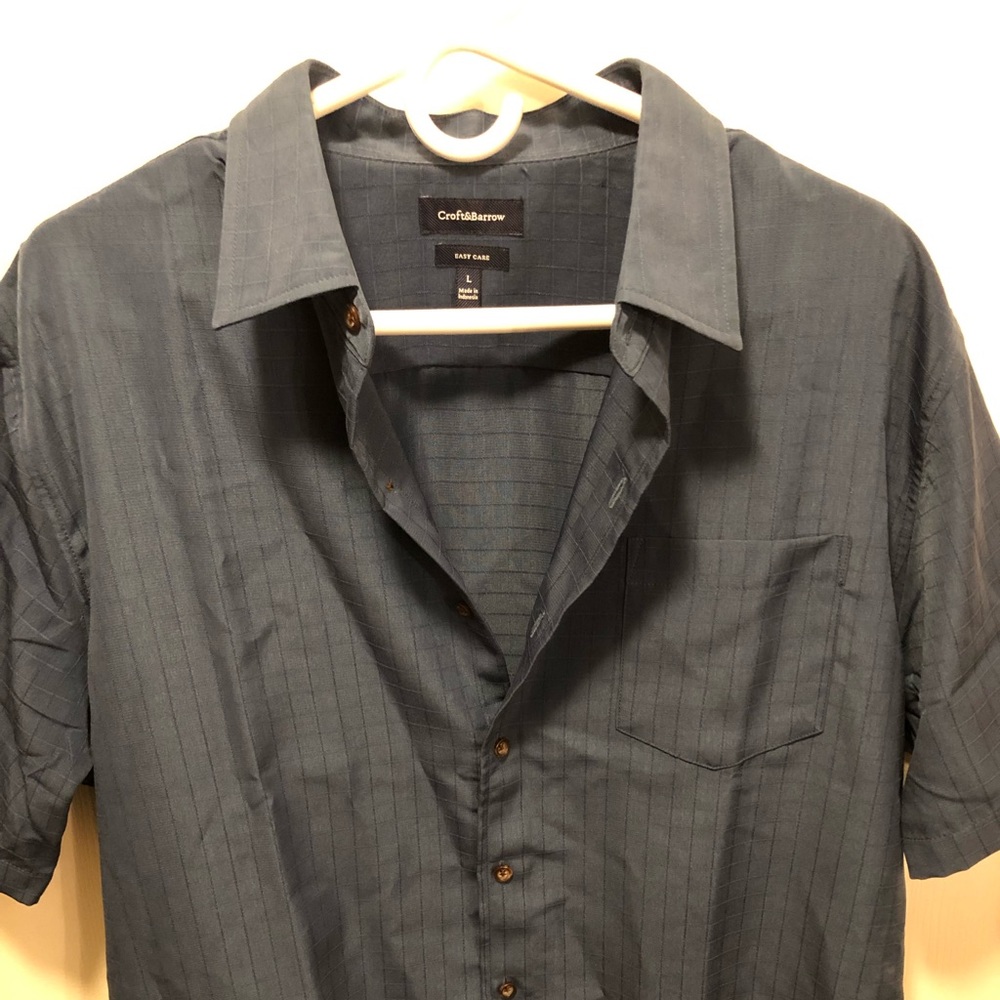 Croft and Barrow Navy Short Sleeve Dress Shirt
